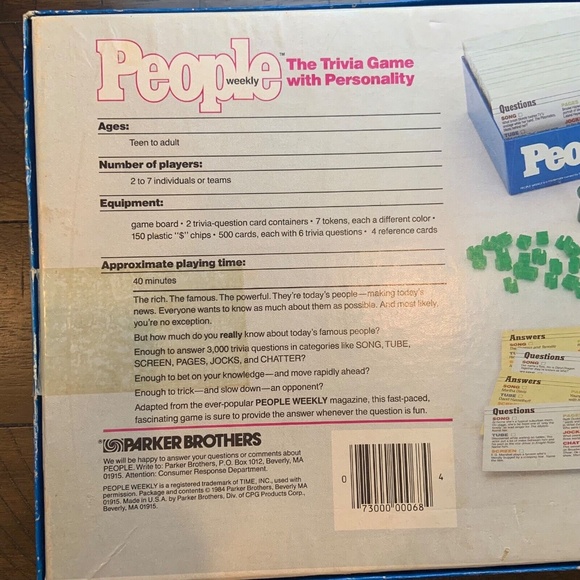 Vintage 1984 Parker Brothers People Weekly Trivia Game Nostalgia - Picture 13 of 15